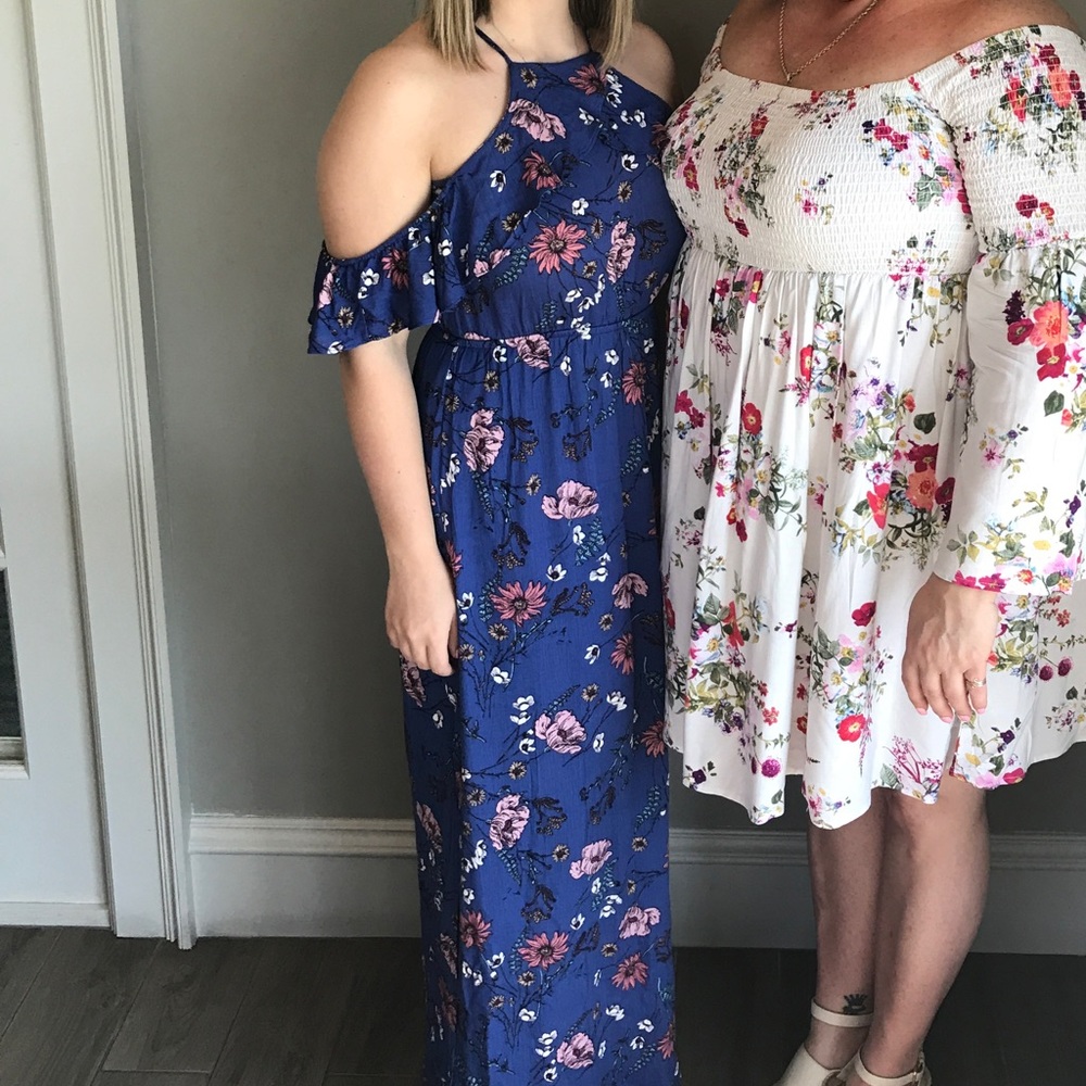 Cold Shoulder Floral Dress